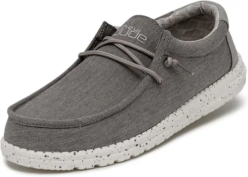 Hey Dude Wally Canvas para hombre, varios colores y tamaños, zapatos de hombre, mocasines con cordones, cómodos y ligeros