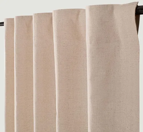 Miniatura 13 de Cortinas de lino natural – Juego de 2 paneles con pestaña trasera, 50 x 63 pulgadas cada uno, cortinas texturizadas con aspecto de lino para sala