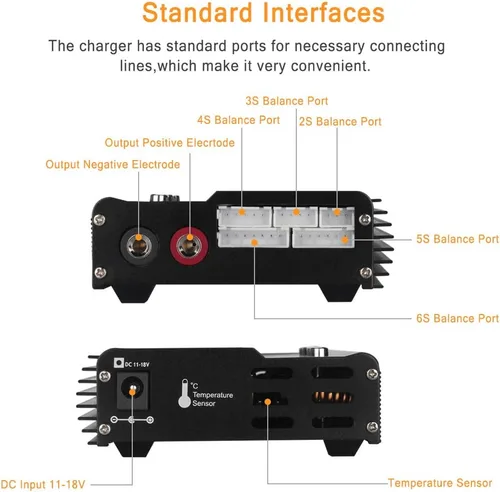 Miniatura 5 de LiPo Cargador de Batería Balance RC Cargador de Batería Descargador para 1S-6S LiPo/Li-Fe/Li-ion 1S-15S NiMH/NiCD Paquetes Cargadores de Batería RC