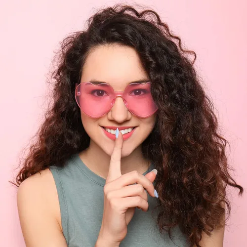 Miniatura 7 de Frienda 6 lentes de sol con forma de corazón rosa para fiestas y cosplay