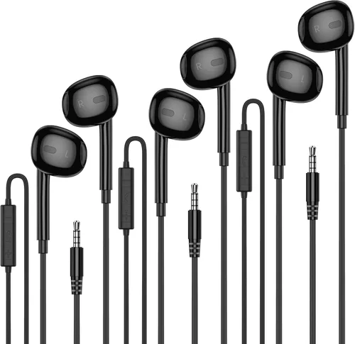 Miniatura 10 de MOSWAG - Audífonos con cable y con micrófono, auriculares intrauditivos de 3,5 mm con micrófono adecuados para teléfonos inteligentes, computadoras