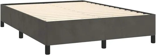 Miniatura 5 de vidaXL Marco de cama, marco de cama tapizado de plataforma, base de cama doble con soporte de listones de madera para dormitorio, gris oscuro
