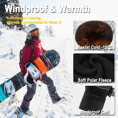 Miniatura 7 de Weitars Guantes de invierno para hombres y mujeres, guantes impermeables, guantes térmicos para el trabajo, guantes deportivos para correr