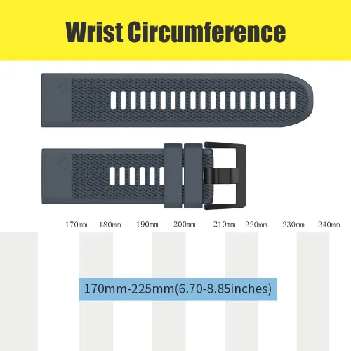 Miniatura 7 de ANCOOL - Correa para Garmin Fenix 5, de ajuste fácil, de silicona suave de 22 mm de ancho, correa de reloj para Garmin Fenix 5
