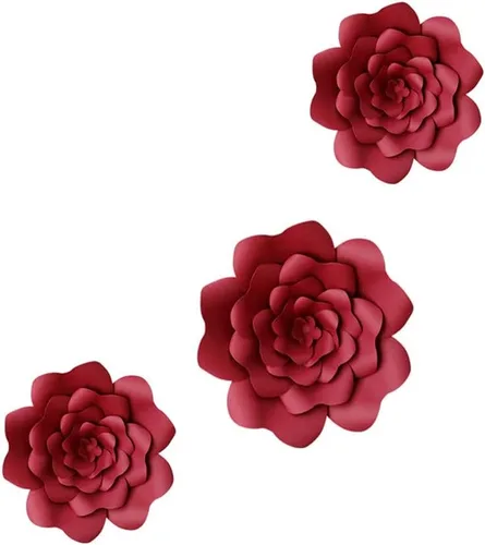 Miniatura 16 de N/C 3 piezas de flores de papel para fiesta, flores de papel para fondo de boda, decoración DIY hecha a mano para fondo de boda, decoración de pared
