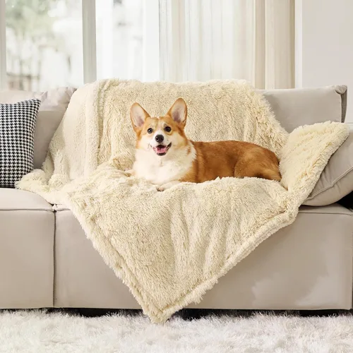 Miniatura 11 de Bedsure Mantas para perros grandes, manta impermeable mullida para perro para protector de sofá y cama, lavable, manta mullida de piel sintética Gris