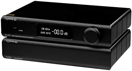 Miniatura 10 de Topping Pre90 Preamplificador y Ext90 Extensor de entrada de audio de alta resolución Módulos NFCA 2RCA 4XLR Combinación (negro, Pre90)