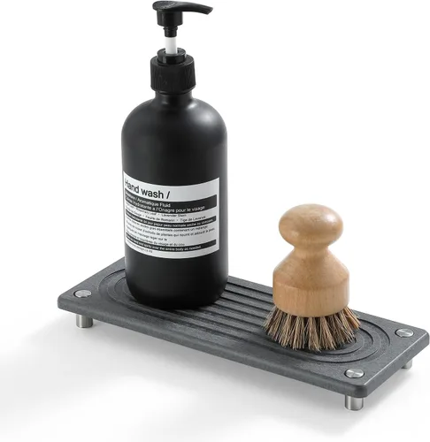 Miniatura 16 de Bandeja de secado de piedra, organizador de fregadero dorado, tapete de grifo absorbente de agua, organizador de fregadero de cocina, posavasos