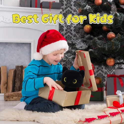 Miniatura 5 de Juguetes de peluche de gato negro LSYDCARM 8inch Cat Stuffed Animals for Girls, Kawaii Cat Plushie Soft Cuddle Plushies Pillow, Birthday Gift for