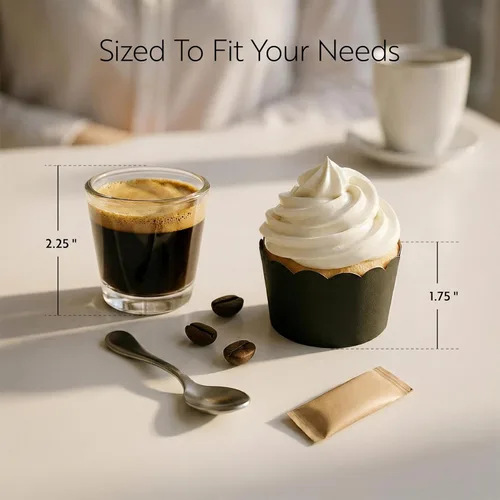 Miniatura 2 de Restaurantware Paquete de 200 moldes de papel para cupcakes de 3.38 onzas, resistentes a la grasa, festoneados para horno, elegantes tazas