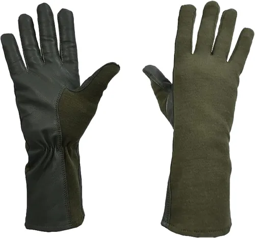 Miniatura 8 de Guantes de vuelo Nomex, guantes de trabajo de cuero para hombres, piel de oveja suave y duradera para conducción, vuelo, jardinería y caza