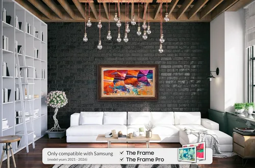 Miniatura 2 de Burlwood - Marco de TV Premiere Deco de 32 pulgadas, compatible solo con televisores Samsung The Frame