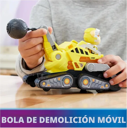 Miniatura 6 de Paw Patrol: The Mighty Movie, camión de juguete de construcción con Rubble Mighty Pups, figura de acción, luces y sonidos, juguetes para niños