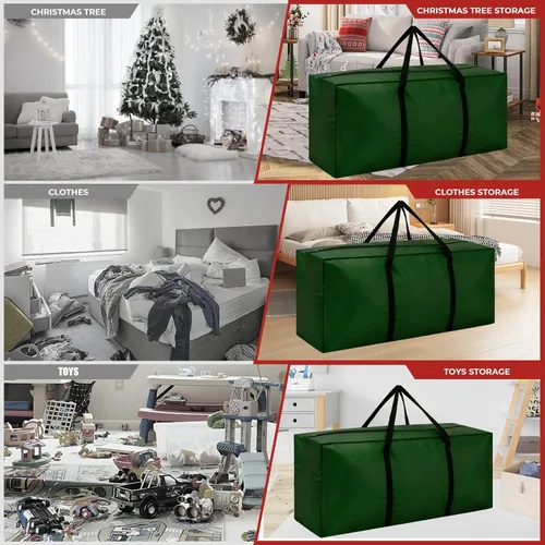 Miniatura 5 de Paquete de 2 bolsas de almacenamiento extra grandes para árboles artificiales de hasta 12 pies de alto, 68 pulgadas de largo x 30 pulgadas de ancho