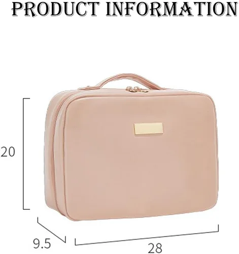 Miniatura 7 de Bolsa cosmética portátil de gran capacidad, Productos para el cuidado de la piel, Bolsa de almacenamiento de cepillo de maquillaje, Bolsa de Rosa