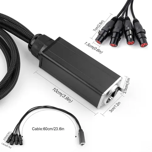 Miniatura 2 de Extensor de cable de audio serpiente de 4 canales XLR a Ethercon RJ45 CAT5/CAT6 para grabación de iluminación de sonido de escenario en vivo