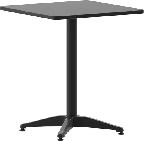 Miniatura 10 de Flash Furniture - Mesa cuadrada de aluminio de 27.5 pulgadas de grado comercial Mellie para interiores y exteriores con base