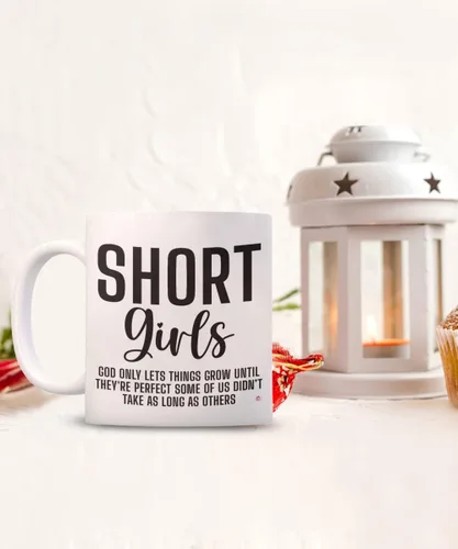 Miniatura 2 de ODDITEES Taza de café divertida corta para niñas, diseño de God Only Lets Things Grow Until Are Perfect - Taza de café de 11 onzas, color blanco