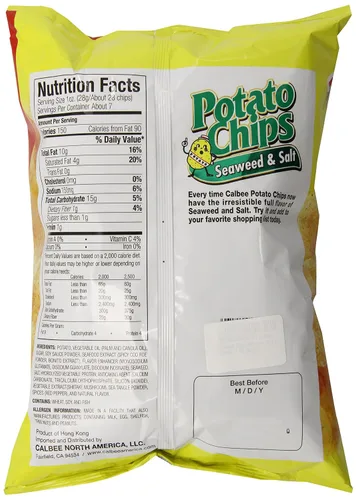 Miniatura 2 de Calbee Papas fritas de algas y saladas, 7.05 onzas