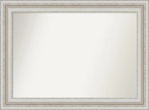 Miniatura 186 de Amanti Art Espejo de baño plateado para sobre el fregadero, 26 x 26 pulgadas, espejo cuadrado de plata antigua, marco de madera tradicional mediano