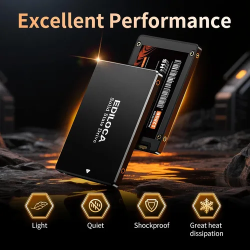Miniatura 2 de Ediloca 128GB SSD Unidad interna de estado sólido de 2.5" SATA III 6Gb/s, velocidad de lectura de 500MB/s 3D TLC NAND, actualización de SSD SATA