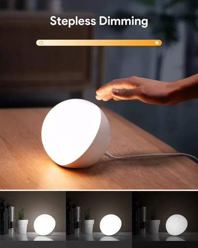 Miniatura 5 de Hifree - Lámpara táctil, luz nocturna multicolor para niños, pequeña lámpara de mesa LED para dormitorio, lámpara de noche regulable con luz cálida