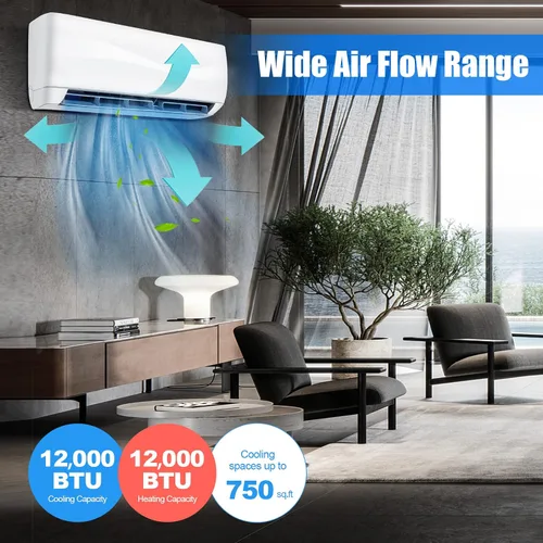 Miniatura 2 de ARLIME Mini Split AC/sistema de calefacción, 12000 BTU 17 SEER2 aire acondicionado dividido de ahorro de energía con bomba de calor de 1 tonelada