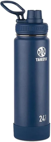 Miniatura 45 de Takeya Actives - Botella de agua de acero inoxidable, con aislamiento térmico y tapa de boquilla, capacidad de 24 onzas, color azul piedra Piedra