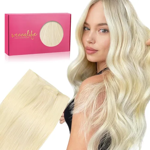 Miniatura 61 de WENNALIFE Extensiones de cabello humano real, 20 pulgadas, 3.53 onzas, color marrón chocolate, trama, cabello Remy atado a mano, extensiones