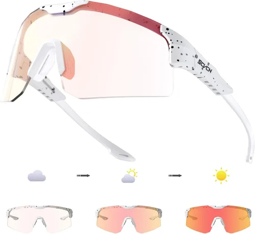 Miniatura 13 de SCVCN Gafas de ciclismo fotocromáticas para hombres y mujeres, UV400, gafas deportivas para jóvenes, a prueba de viento, para béisbol, golf 04
