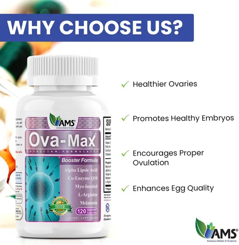 Miniatura 6 de America Medic & Science Vitaminas prenatales OVA-Max para mujeres (120 cápsulas) aumentan la fertilidad y la ovulación Ayuda para el embarazo