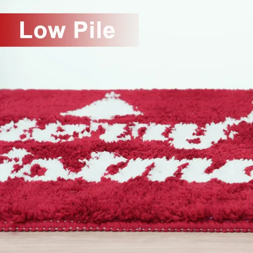 Miniatura 9 de Decoraciones de Feliz Navidad, alfombras de baño rojas, bonita decoración navideña, tapetes de baño para baño, parte trasera antideslizante, lavable