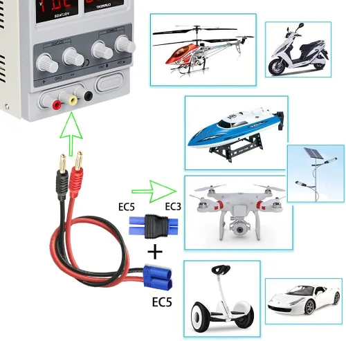 Miniatura 3 de EC3 conector macho a EC5 hembra conector adaptador para RC Lipo batería EC3 a EC5 adaptador (2 unidades)