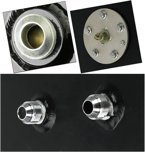 Miniatura 4 de waltyotur Tanque de gas para celdas de combustible de 17 galones 64L, de alimentación superior, de aluminio pulido, para carreras callejeras