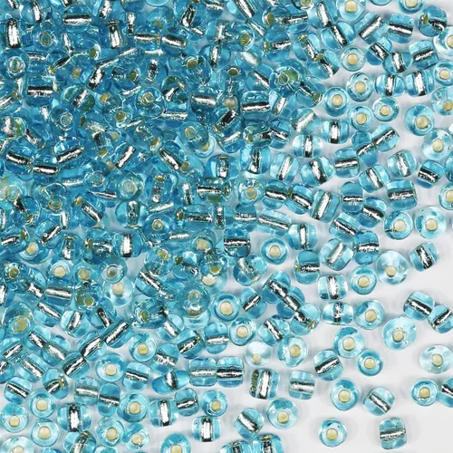 Miniatura 93 de Cuentas de semillas doradas transparentes de 4 mm al por mayor para hacer joyas, 110 gramos, aproximadamente 1600 piezas, cuentas de vidrio 6/0