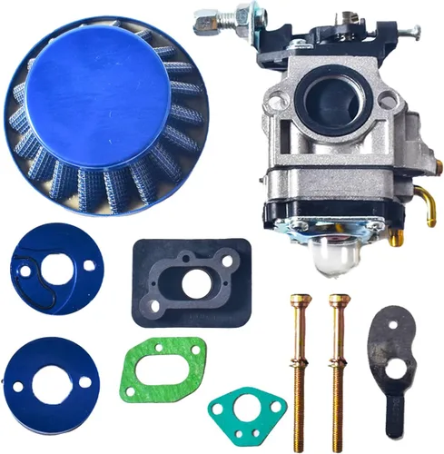 Kit de mejora de carburador de 15 mm, filtro de aire, colector, tubo de entrada, pila de aleación para scooter de gasolina de 2 tiempos de 33 cc 43