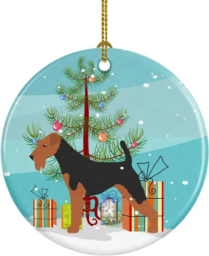 Miniatura 21 de Caroline's Treasures Bulldog inglés «Merry Christmas» adorno de cerámica para árbol de Navidad, decoración colgante para el hogar, Navidad, fiestas