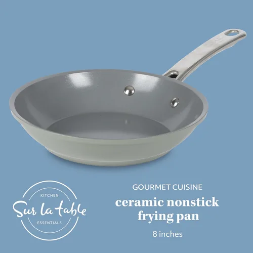 Miniatura 2 de Sur La Table Kitchen Essentials - Sartén de 8 pulgadas, sin PFA, de cerámica, de titanio, antiadherente, de aluminio forjado, color verde