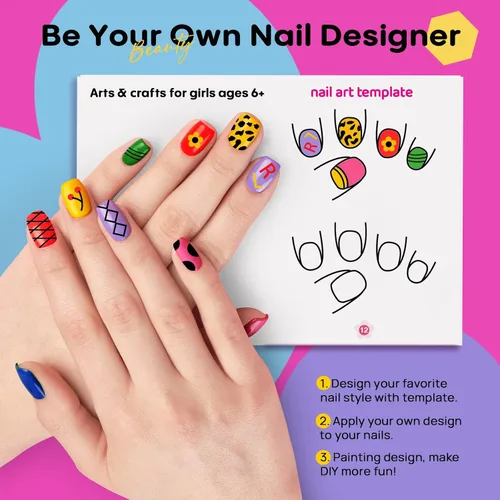 Miniatura 3 de Tomons - Juego de esmalte de uñas no tóxico, kit de arte de uñas para niños, regalos de cumpleaños para niñas de 6, 7, 8, 9, 10 años, purpurina
