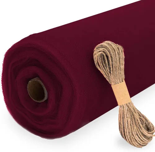 Miniatura 31 de Rollo de tela de tul, 54 pulgadas x 10 yardas (30 pies) de tul para decoración de boda, tutú de fiesta, telón de fondo, baby shower, faldas de mesa