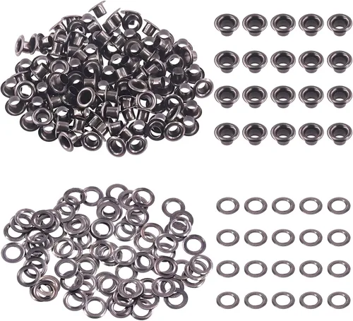 Miniatura 9 de Swpeet 204 piezas – 100 juegos de ojales de agujero de 1/2 pulgada (0.472 in) gruesos de 4 colores ojales de metal ojales y 3 piezas de herramienta