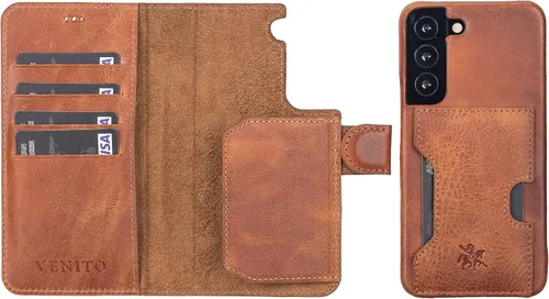 Miniatura 37 de Venito Florence - Funda de piel compatible con Samsung Galaxy S9, extra segura con bloqueo RFID, cartera desmontable para teléfono (gris decolorado)