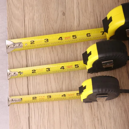 Miniatura 4 de Paquete de 3 cintas métricas, cinta métrica retráctil de fácil lectura con fracciones de 1/8, cinta de medición Amarillo 1