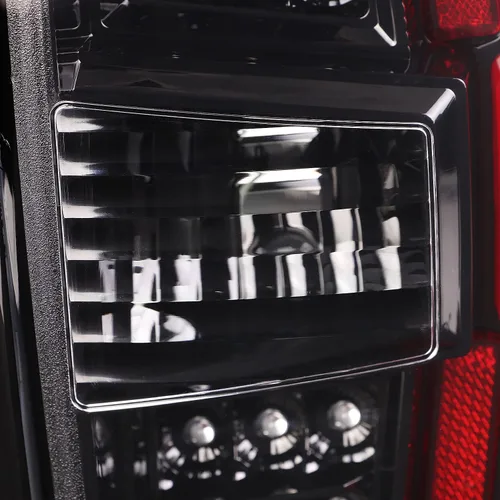 Miniatura 8 de SPEC-D TUNING Luces traseras LED color negro perla con barra de luz LED roja compatible con Toyota Tacoma 2016-2022, conjunto de par izquierdo +