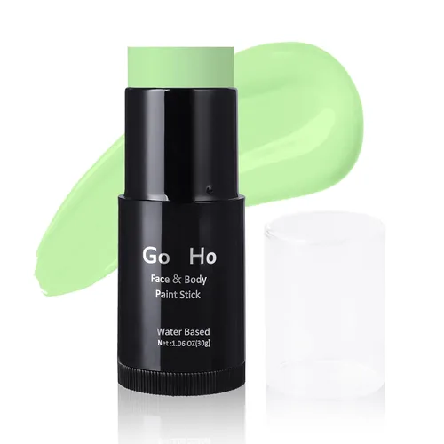 Miniatura 11 de Go Ho Amazon - Barra de pintura facial verde a base de agua, lavable, no tóxica, cobertura completa, pintura corporal en crema para disfraces