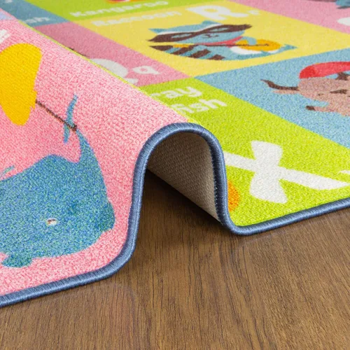 Miniatura 7 de KC CUBS, tapete para piso, área de aprendizaje educativo, juegos, ABC, alfabeto, animales, para niños y la recámara y sala de juegos de niños.
