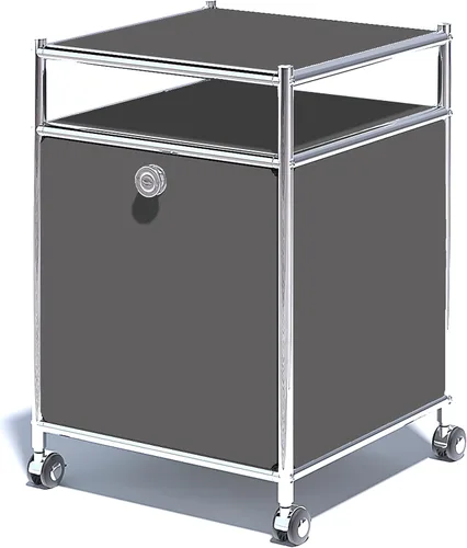 Miniatura 14 de Elegante carrito de almacenamiento mate con altura de 22.8 pulgadas, mesa auxiliar perfecta, mesita de noche, gran capacidad con puerta de solapa