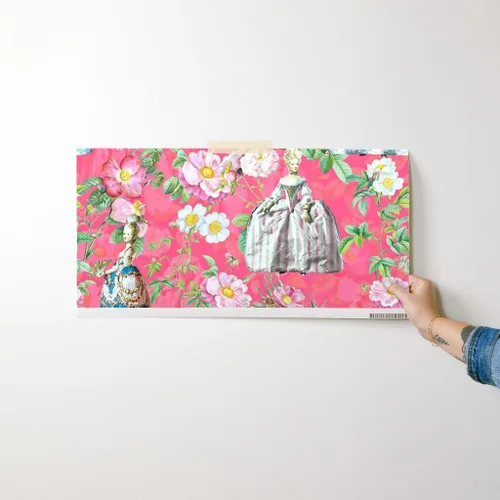 Miniatura 7 de Papel tapiz para despegar y pegar, flores francesas, rosas, jardín, rosa, estilo vintage, siglo botánico, flores para niñas, papel tapiz extraíble