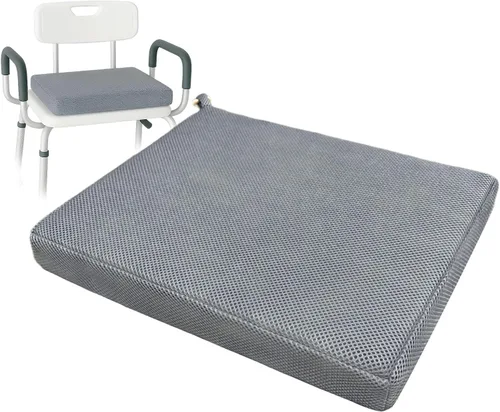 Cojín de asiento de ducha, almohadilla suave para silla de baño de ancianos, fácil de limpiar y de secado rápido, con material de fibra de aire 4D,