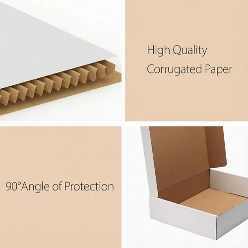 Miniatura 3 de RLAVBL Juego de 25 cajas de envío de 10 x 8 x 3, caja de cartón corrugado blanca para embalaje, correo, negocios Blanco